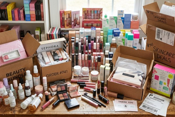 Modern warehouse management system organizing beauty product